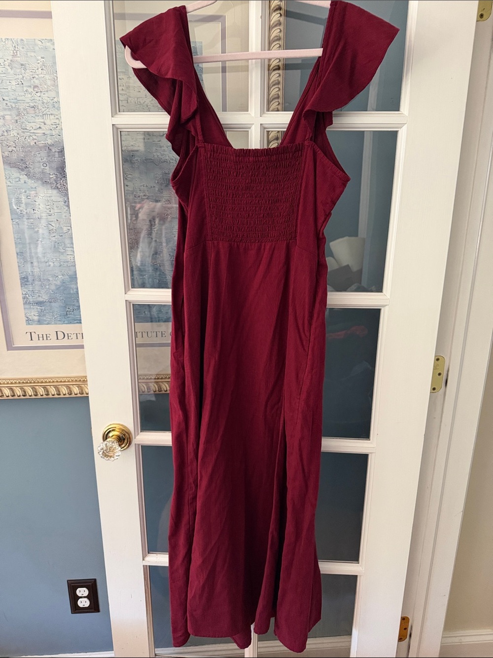 Universal Thread Burgundy Ruffle-Trim Maxi Dress - Picture 3 of 4